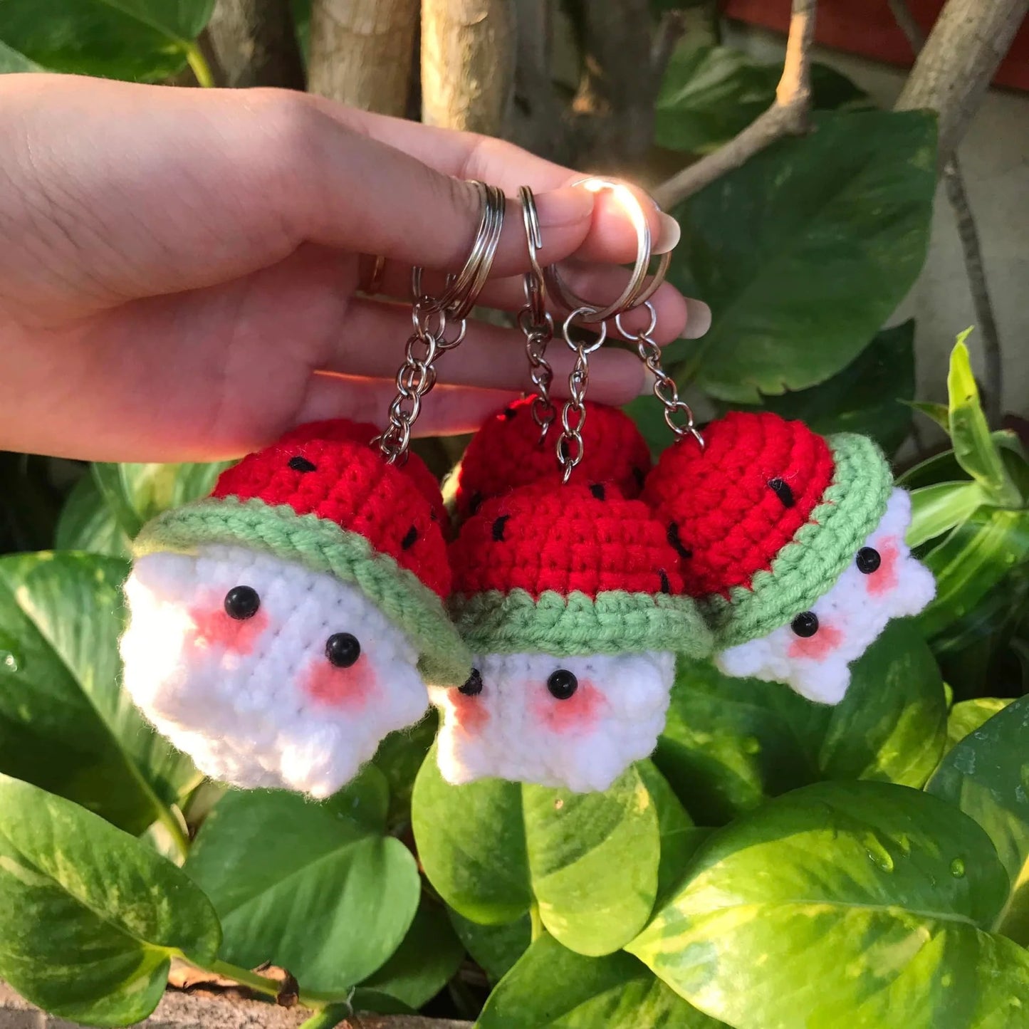 Handmade Watermelon Mushroom Keychain Cute and Charming