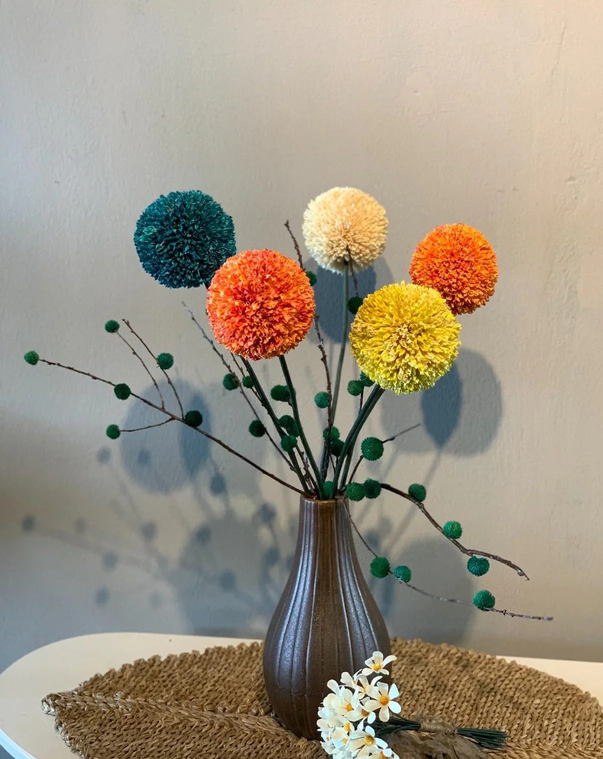 Handcrafted Ping Pong Flowers Symbolizing Good Luck